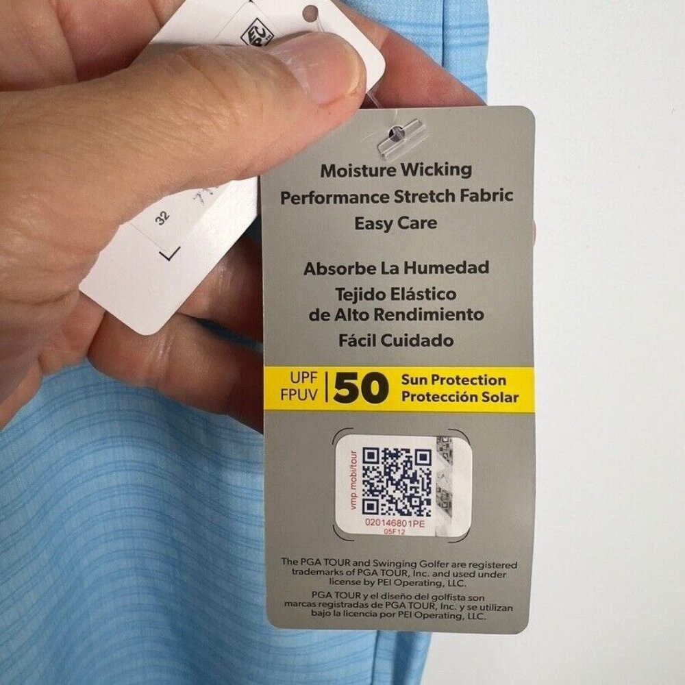 Pga Tour $68 Men's Striped 8" Golf Shorts - Ethereal Blue Size 30 - Picture 3 of 12